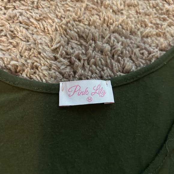 Pink lily sleeveless women’s Army Green Jumpsuit/Romper medium - Picture 3 of 6